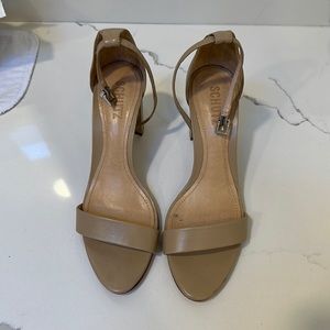 Schutz Beige Block Sandals